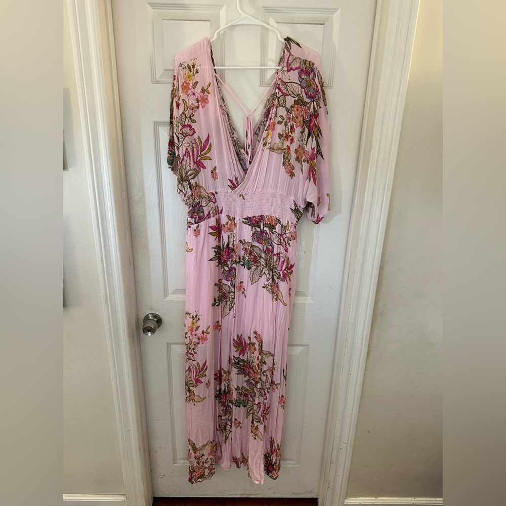 ODDY pink floral maxi dress, size 3X